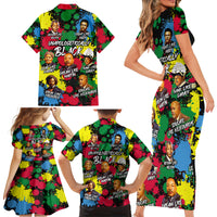 Unapologetically Black Family Matching Short Sleeve Bodycon Dress and Hawaiian Shirt Civil Rights Leaders - Wonder Print Shop