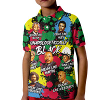 Unapologetically Black Kid Polo Shirt Civil Rights Leaders - Wonder Print Shop