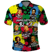 Unapologetically Black Polo Shirt Civil Rights Leaders - Wonder Print Shop