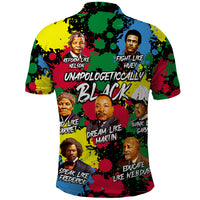 Unapologetically Black Polo Shirt Civil Rights Leaders - Wonder Print Shop