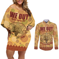 We Out 1849 African-American Couples Matching Off Shoulder Short Dress and Long Sleeve Button Shirt Harriet Tubman - Wonder Print Shop