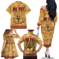 We Out 1849 African-American Family Matching Off Shoulder Long Sleeve Dress and Hawaiian Shirt Harriet Tubman - Wonder Print Shop