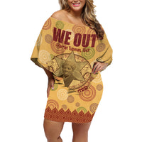 We Out 1849 African-American Family Matching Off Shoulder Short Dress and Hawaiian Shirt Harriet Tubman - Wonder Print Shop