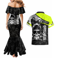 Concrete Finisher Skull on Site Couples Matching Mermaid Dress and Hawaiian Shirt - Wonder Print Shop