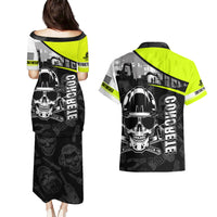 Concrete Finisher Skull on Site Couples Matching Puletasi Dress and Hawaiian Shirt - Wonder Print Shop