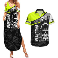 Concrete Finisher Skull on Site Couples Matching Summer Maxi Dress and Hawaiian Shirt - Wonder Print Shop