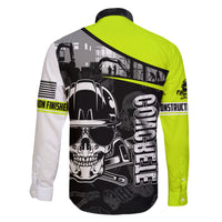 Concrete Finisher Skull on Site Family Matching Long Sleeve Bodycon Dress and Hawaiian Shirt - Wonder Print Shop