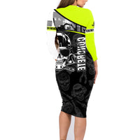 Concrete Finisher Skull on Site Family Matching Long Sleeve Bodycon Dress and Hawaiian Shirt - Wonder Print Shop