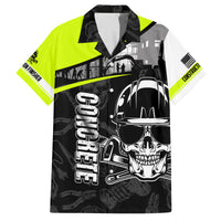 Concrete Finisher Skull on Site Family Matching Off Shoulder Long Sleeve Dress and Hawaiian Shirt - Wonder Print Shop