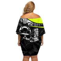 Concrete Finisher Skull on Site Family Matching Off Shoulder Short Dress and Hawaiian Shirt - Wonder Print Shop