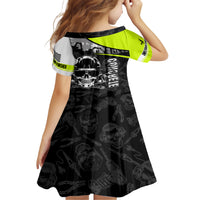 Concrete Finisher Skull on Site Family Matching Short Sleeve Bodycon Dress and Hawaiian Shirt - Wonder Print Shop