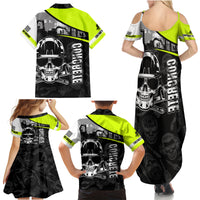 Concrete Finisher Skull on Site Family Matching Summer Maxi Dress and Hawaiian Shirt - Wonder Print Shop