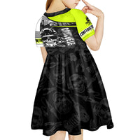 Concrete Finisher Skull on Site Kid Short Sleeve Dress - Wonder Print Shop