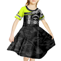 Concrete Finisher Skull on Site Kid Short Sleeve Dress - Wonder Print Shop