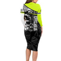 Concrete Finisher Skull on Site Long Sleeve Bodycon Dress - Wonder Print Shop