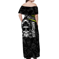 Concrete Finisher Skull on Site Off Shoulder Maxi Dress - Wonder Print Shop