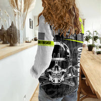 Concrete Finisher Skull on Site Women Casual Shirt - Wonder Print Shop