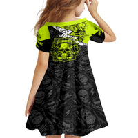 Personalised Electricians Skull Family Matching Off Shoulder Maxi Dress and Hawaiian Shirt - Wonder Print Shop