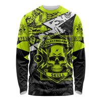 Personalised Electricians Skull Long Sleeve Shirt - Wonder Print Shop