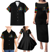 LGBT Rockin The Rainbow Life Skull Family Matching Puletasi Dress and Hawaiian Shirt - Wonder Print Shop