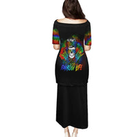 LGBT Rockin The Rainbow Life Skull Family Matching Puletasi Dress and Hawaiian Shirt - Wonder Print Shop