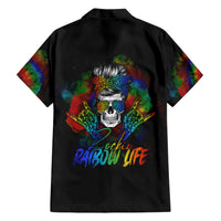LGBT Rockin The Rainbow Life Skull Family Matching Short Sleeve Bodycon Dress and Hawaiian Shirt - Wonder Print Shop