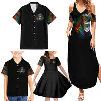 LGBT Rockin The Rainbow Life Skull Family Matching Summer Maxi Dress and Hawaiian Shirt - Wonder Print Shop