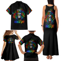 LGBT Rockin The Rainbow Life Skull Family Matching Tank Maxi Dress and Hawaiian Shirt - Wonder Print Shop