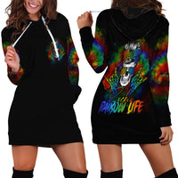 LGBT Rockin The Rainbow Life Skull Hoodie Dress - Wonder Print Shop