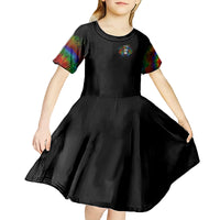LGBT Rockin The Rainbow Life Skull Kid Short Sleeve Dress - Wonder Print Shop