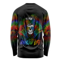 LGBT Rockin The Rainbow Life Skull Long Sleeve Shirt - Wonder Print Shop