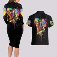 LGBT Couples Matching Long Sleeve Bodycon Dress and Hawaiian Shirt Love Is Love Pride - Wonder Print Shop