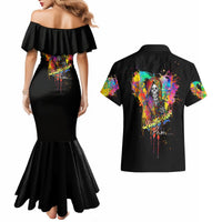 LGBT Couples Matching Mermaid Dress and Hawaiian Shirt Love Is Love Pride - Wonder Print Shop