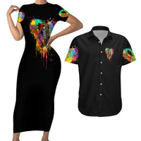 LGBT Couples Matching Short Sleeve Bodycon Dress and Hawaiian Shirt Love Is Love Pride - Wonder Print Shop