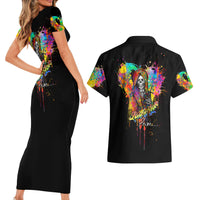 LGBT Couples Matching Short Sleeve Bodycon Dress and Hawaiian Shirt Love Is Love Pride - Wonder Print Shop
