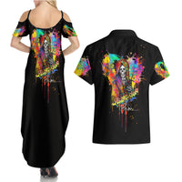 LGBT Couples Matching Summer Maxi Dress and Hawaiian Shirt Love Is Love Pride - Wonder Print Shop