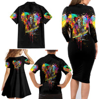 LGBT Family Matching Long Sleeve Bodycon Dress and Hawaiian Shirt Love Is Love Pride - Wonder Print Shop