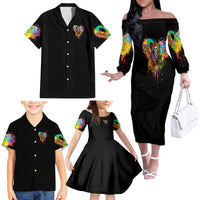 LGBT Family Matching Off Shoulder Long Sleeve Dress and Hawaiian Shirt Love Is Love Pride - Wonder Print Shop