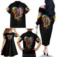 LGBT Family Matching Off Shoulder Long Sleeve Dress and Hawaiian Shirt Love Is Love Pride - Wonder Print Shop