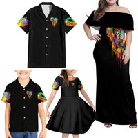 LGBT Family Matching Off Shoulder Maxi Dress and Hawaiian Shirt Love Is Love Pride - Wonder Print Shop