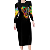 LGBT Long Sleeve Bodycon Dress Love Is Love Pride - Wonder Print Shop