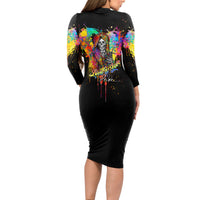 LGBT Long Sleeve Bodycon Dress Love Is Love Pride - Wonder Print Shop