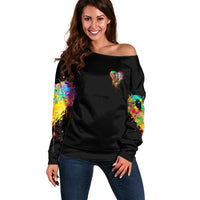 LGBT Off Shoulder Sweater Love Is Love Pride - Wonder Print Shop
