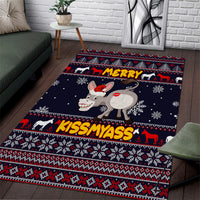 Funny Donkeys Christmas Area Rug Merry Kissmyass - Wonder Print Shop