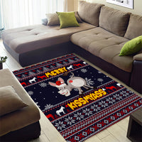 Funny Donkeys Christmas Area Rug Merry Kissmyass - Wonder Print Shop