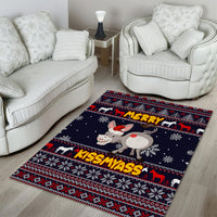 Funny Donkeys Christmas Area Rug Merry Kissmyass - Wonder Print Shop