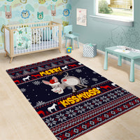 Funny Donkeys Christmas Area Rug Merry Kissmyass - Wonder Print Shop