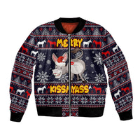 Funny Donkeys Christmas Bomber Jacket Merry Kissmyass - Wonder Print Shop