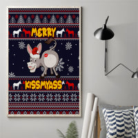 Funny Donkeys Christmas Canvas Wall Art Merry Kissmyass - Wonder Print Shop
