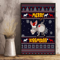 Funny Donkeys Christmas Canvas Wall Art Merry Kissmyass - Wonder Print Shop